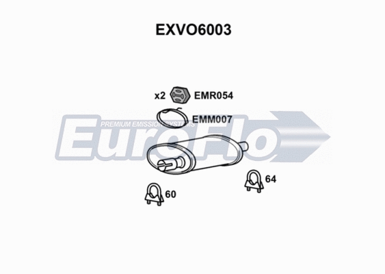 Rear Muffler (EXVO6003)