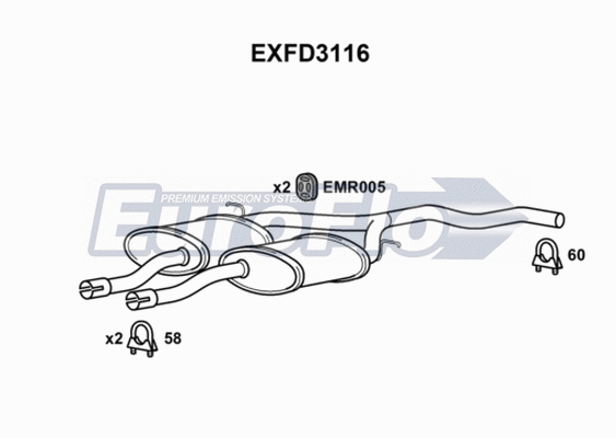 Centre Muffler (EXFD3116)