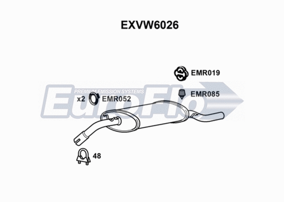 Rear Muffler (EXVW6026)