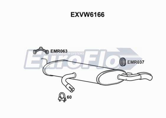 Rear Muffler (EXVW6166)