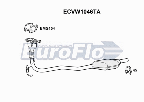 Catalytic Converter (ECVW1046TA)
