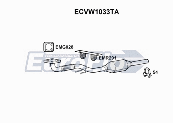 Catalytic Converter (ECVW1033TA)