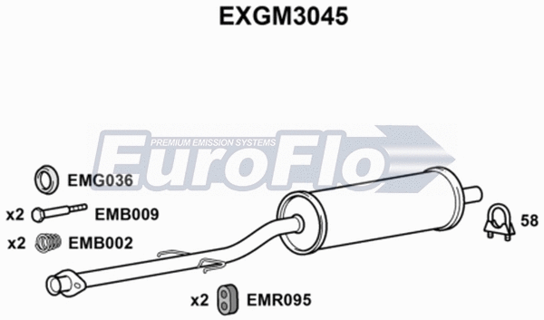 Centre Muffler (EXGM3045)