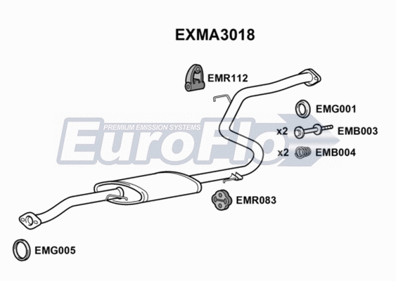 Centre Muffler (EXMA3018)
