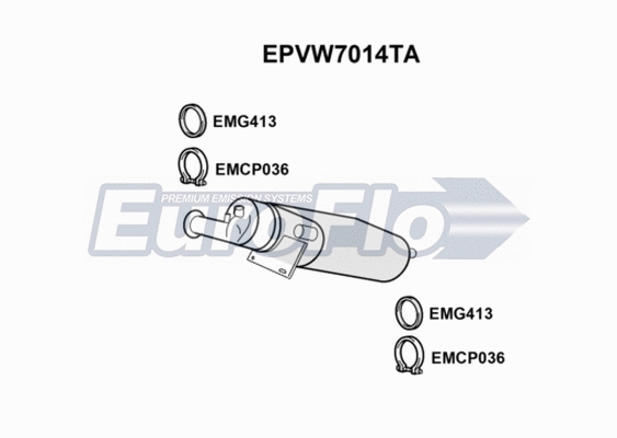 Soot/Particulate Filter, exhaust system (EPVW7014TA)