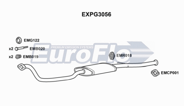 Centre Muffler (EXPG3056)