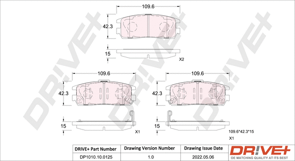 Brake Pad Set, disc brake (DP1010.10.0125)