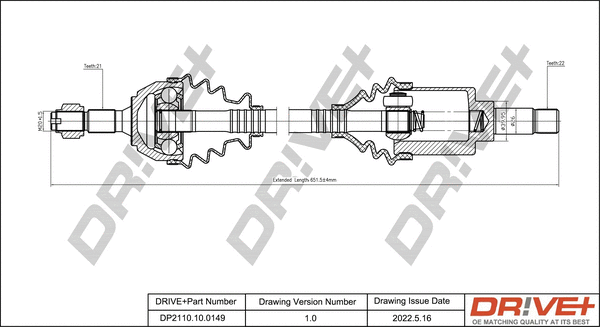 Drive Shaft (DP2110.10.0149)