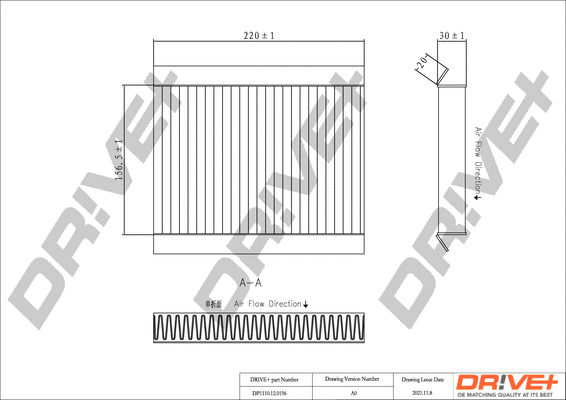 Filter, cabin air (DP1110.12.0196)