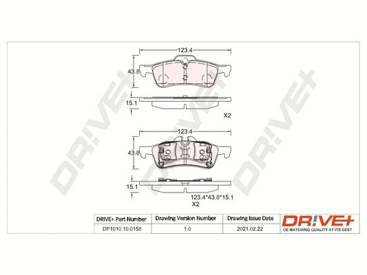 Brake Pad Set, disc brake (DP1010.10.0158)