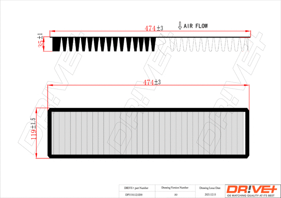Filter, cabin air (DP1110.12.0200)
