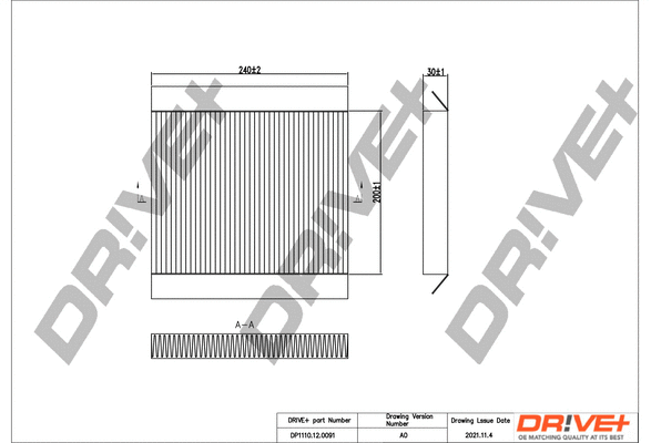 Filter, cabin air (DP1110.12.0091)