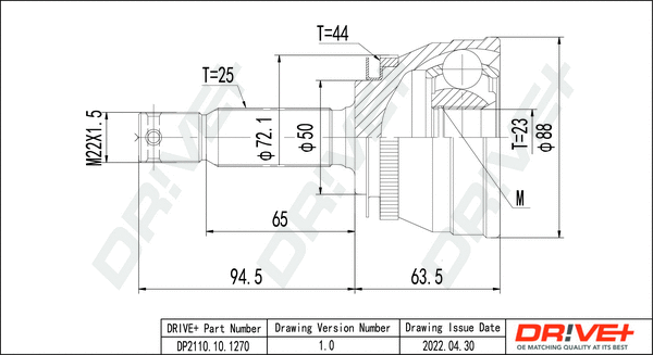 Joint Kit, drive shaft (DP2110.10.1270)