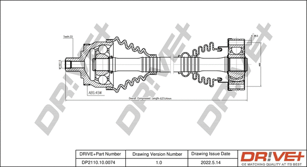 Drive Shaft (DP2110.10.0074)