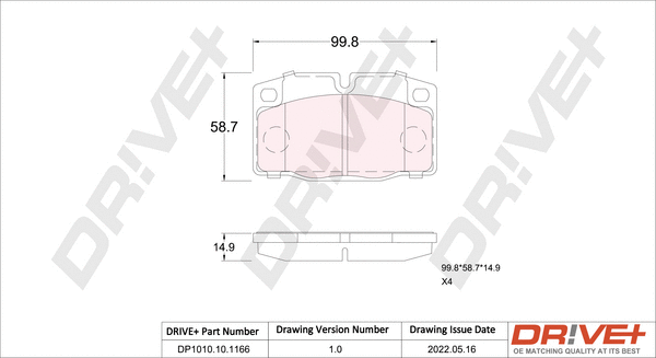 Brake Pad Set, disc brake (DP1010.10.1166)