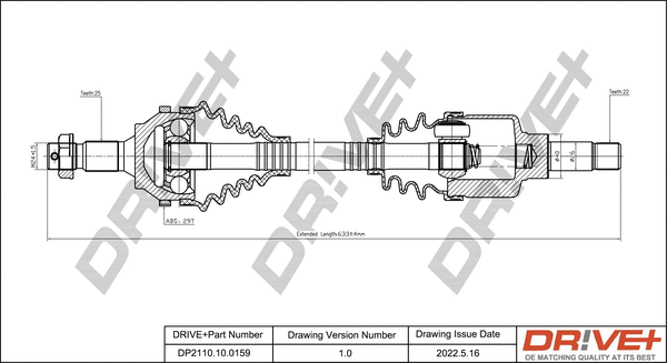 Drive Shaft (DP2110.10.0159)