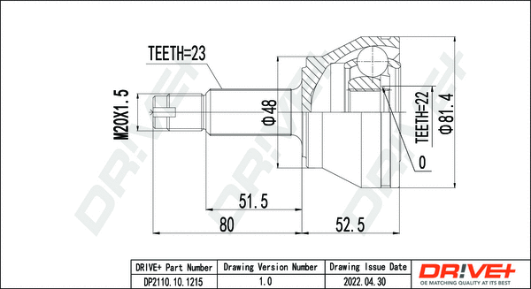 Joint Kit, drive shaft (DP2110.10.1215)