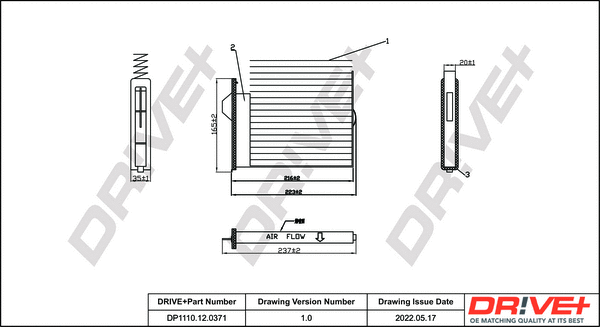 Filter, cabin air (DP1110.12.0371)