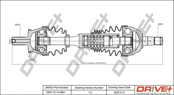 Drive Shaft (DP2110.10.0991)