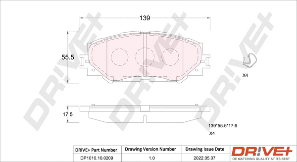 Brake Pad Set, disc brake (DP1010.10.0209)