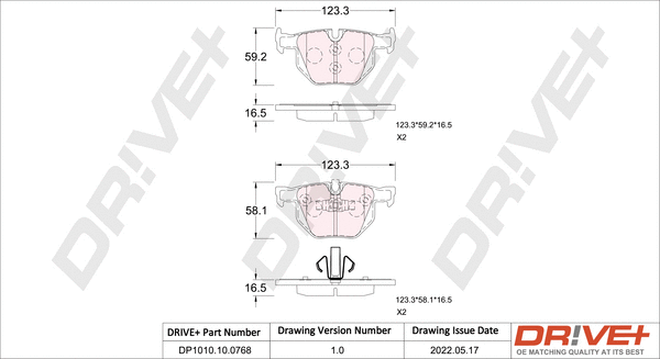 Brake Pad Set, disc brake (DP1010.10.0768)