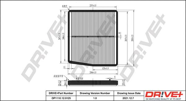 Filter, cabin air (DP1110.12.0125)