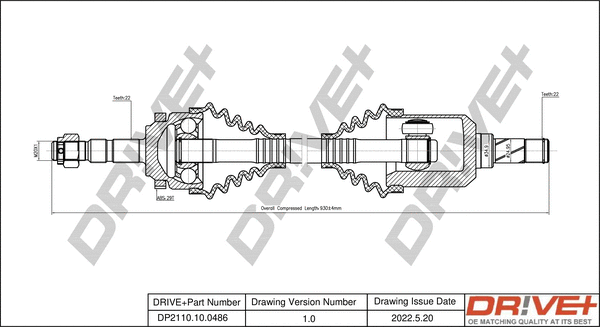 Drive Shaft (DP2110.10.0486)