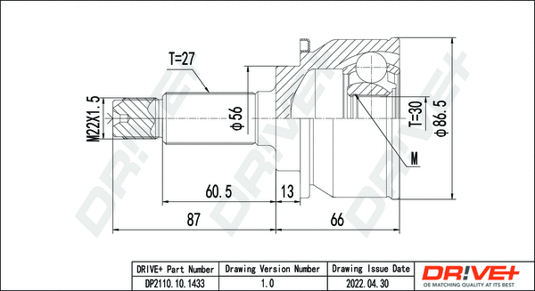 Joint Kit, drive shaft (DP2110.10.1433)