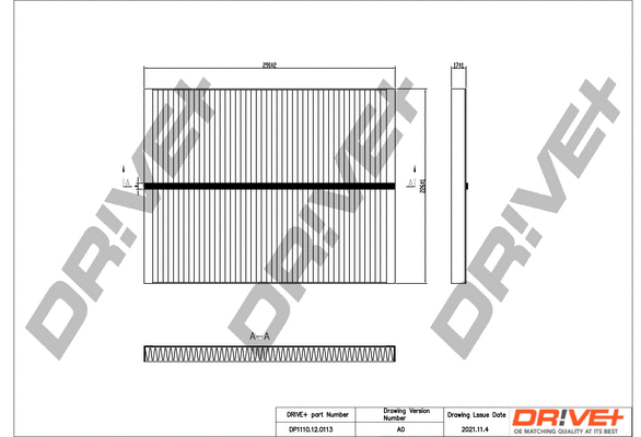 Filter, cabin air (DP1110.12.0113)
