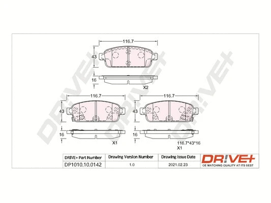 Brake Pad Set, disc brake (DP1010.10.0142)