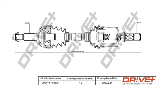 Drive Shaft (DP2110.10.0838)
