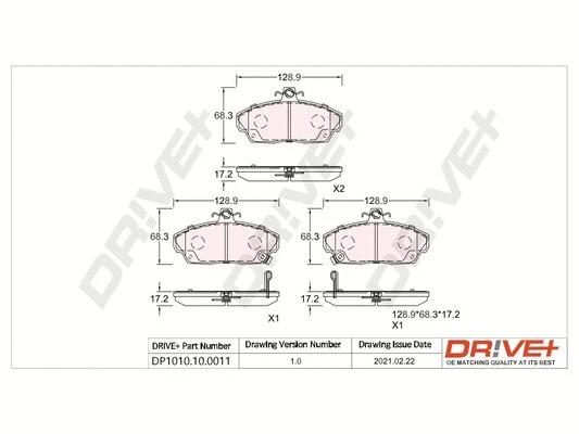 Brake Pad Set, disc brake (DP1010.10.0011)