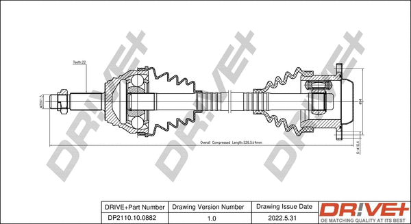 Drive Shaft (DP2110.10.0882)