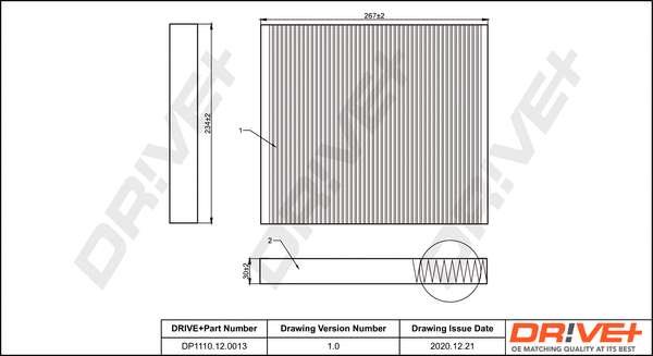 Filter, cabin air (DP1110.12.0013)
