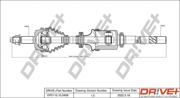 Drive Shaft (DP2110.10.0458)
