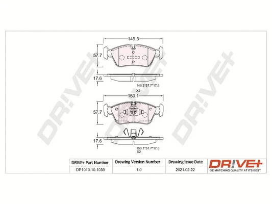 Brake Pad Set, disc brake (DP1010.10.1039)