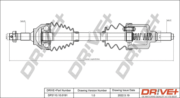 Drive Shaft (DP2110.10.0191)