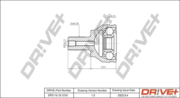 Joint Kit, drive shaft (DP2110.10.1216)
