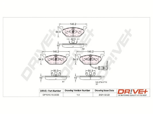 Brake Pad Set, disc brake (DP1010.10.0033)