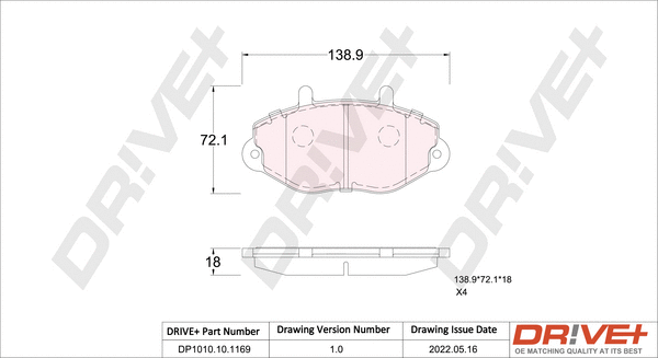 Brake Pad Set, disc brake (DP1010.10.1169)