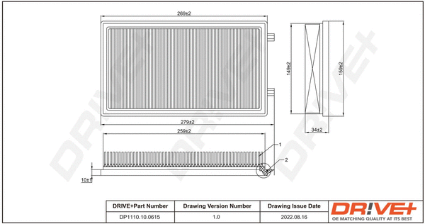Air Filter (DP1110.10.0615)