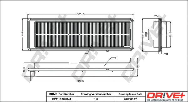 Air Filter (DP1110.10.0444)