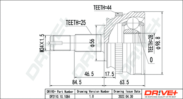 Joint Kit, drive shaft (DP2110.10.1084)