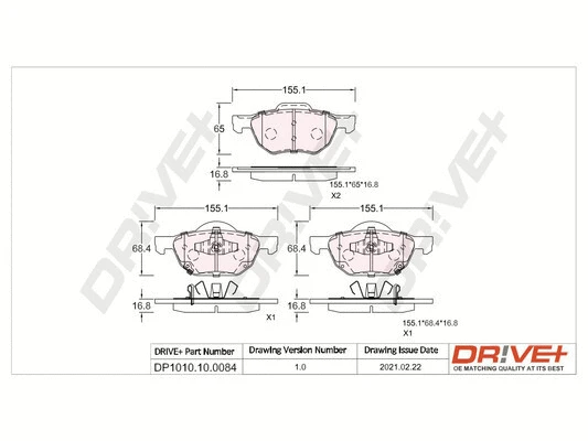 Brake Pad Set, disc brake (DP1010.10.0084)