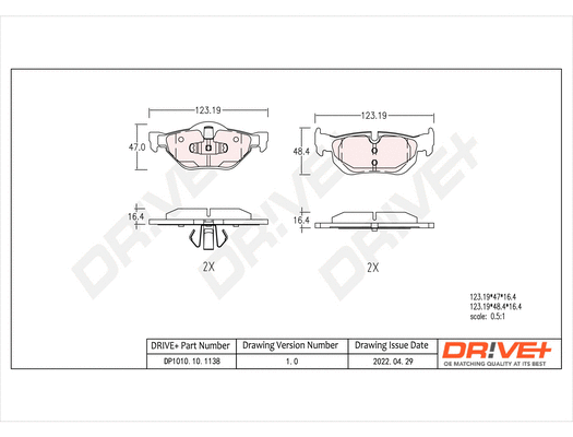 Brake Pad Set, disc brake (DP1010.10.1138)