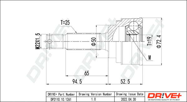 Joint Kit, drive shaft (DP2110.10.1261)