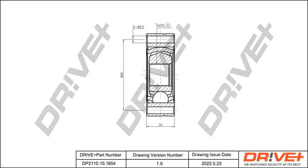 Joint Kit, drive shaft (DP2110.10.1654)