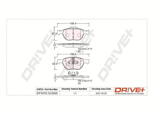 Brake Pad Set, disc brake (DP1010.10.0868)