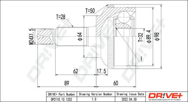 Joint Kit, drive shaft (DP2110.10.1253)