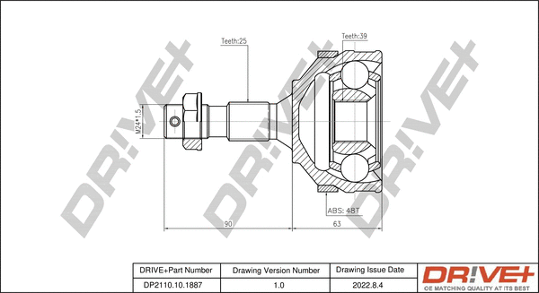 Joint Kit, drive shaft (DP2110.10.1887)